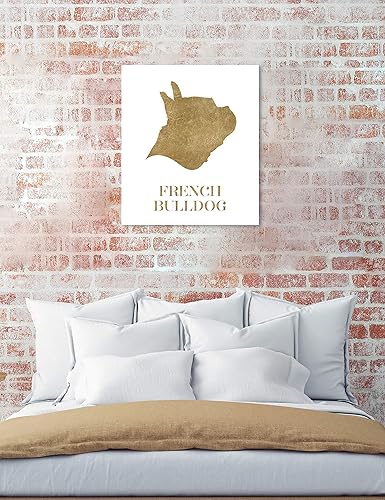 Miniatura 3 de The Oliver Gal Artist Co. Lienzo decorativo para pared de animales con diseño de silueta de bulldog francés, decoración del hogar, 36 x 45 pulgadas,