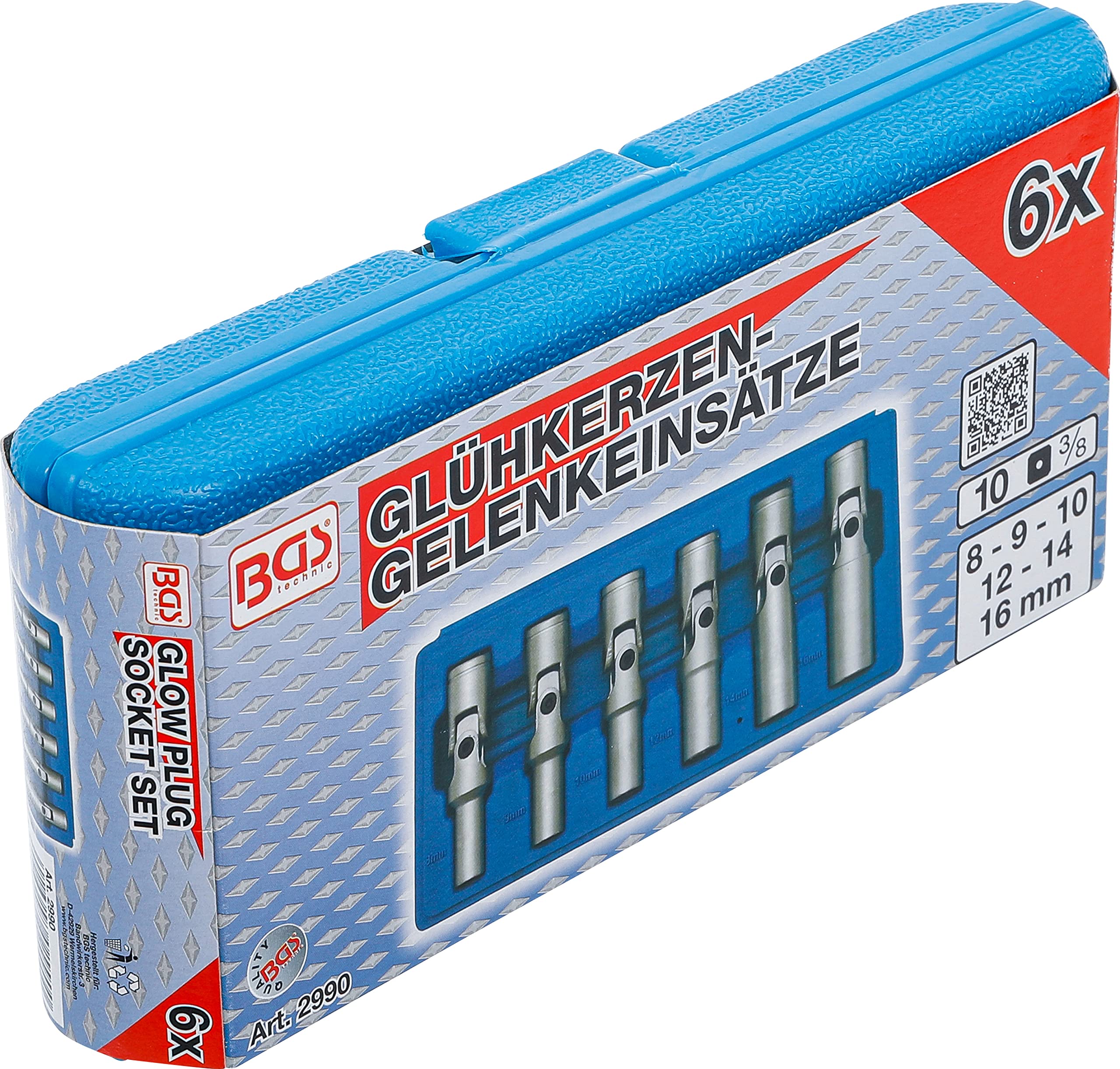 BGS 2990 | Juego de llaves articuladas para calentadores universales, hexagonal | entrada 10 mm (3/8") | 8-16 mm | 6 piezas