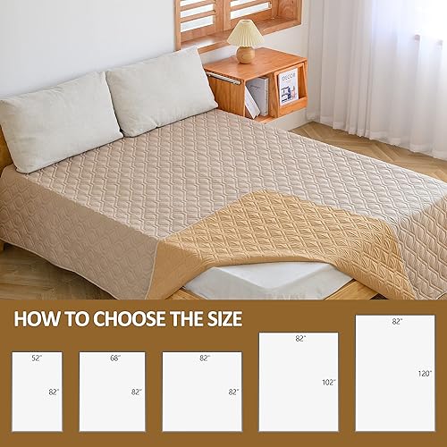 Miniatura 7 de Fundas impermeables para cama de perro para protección de sofá, manta protectora de muebles para mascotas (82 x 102 pulgadas, beige y arena)