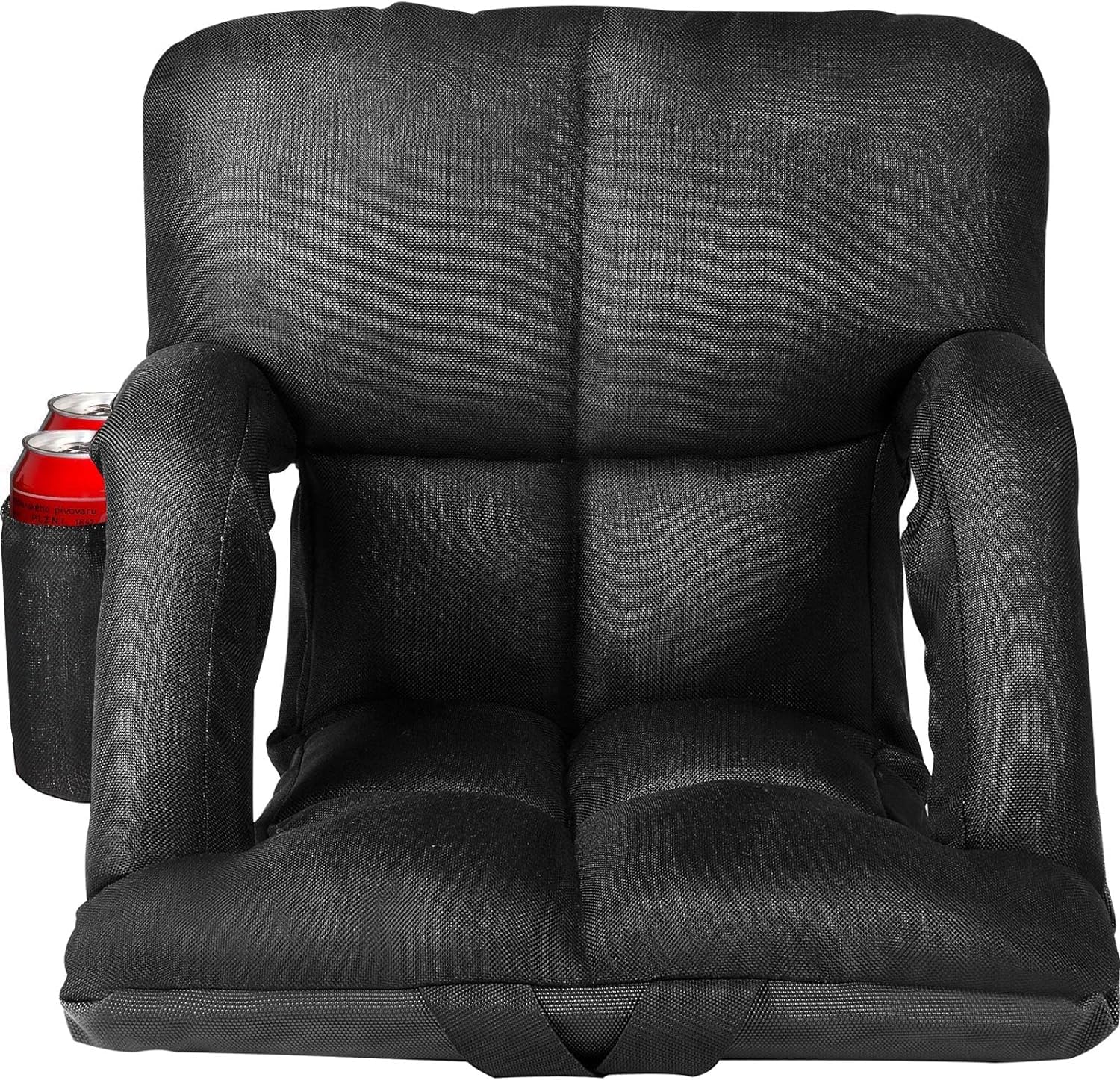 Wide Stadium Seats for Bleachers with Back Support, Extra Thick Plus Size Stadium Seats Bleacher Seats with Backs and Wide Cushion, 6 Reclining Positions Stadium Chair for Outdoor Or Indoor (Black)