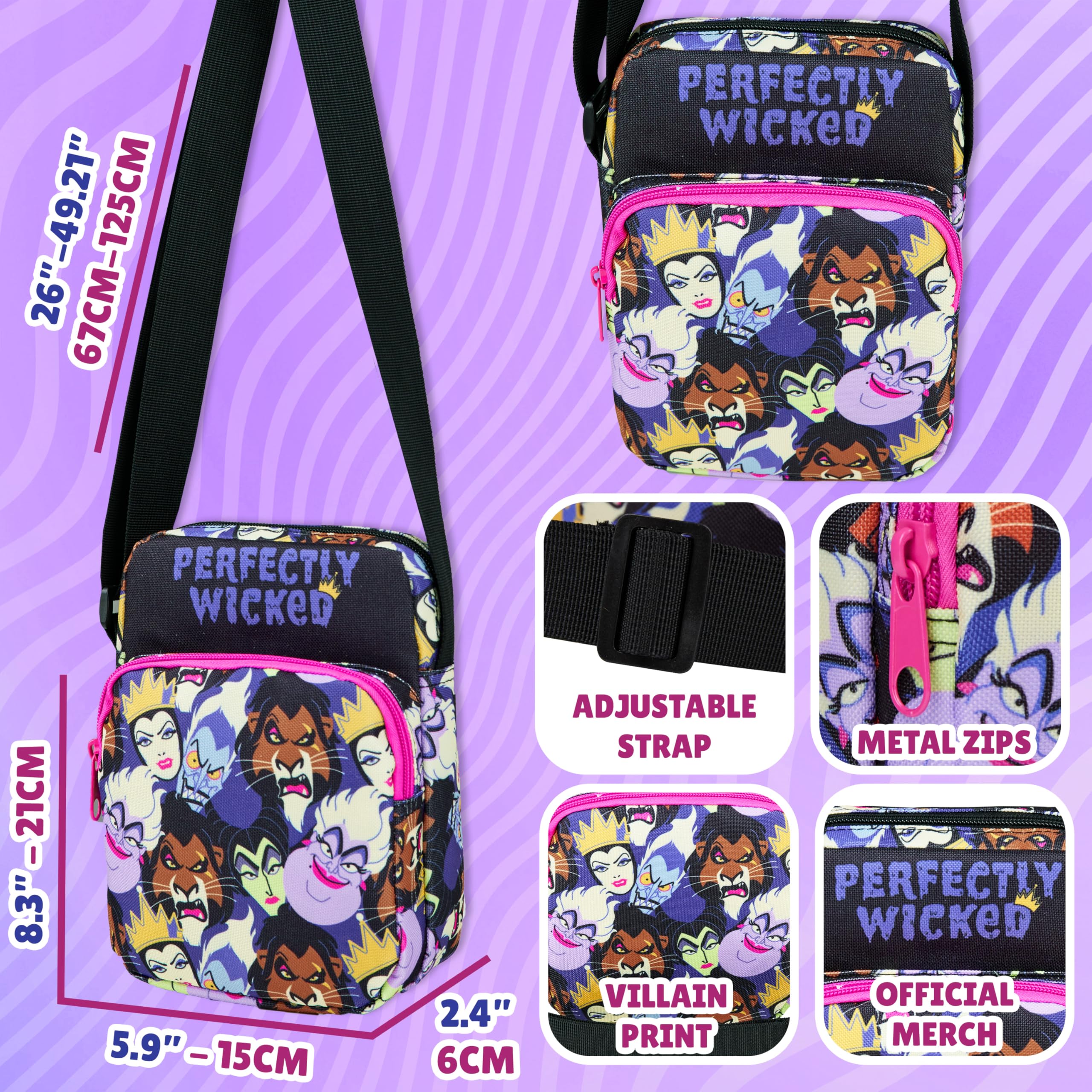 Disney Stitch Sac Bandoulière Fille et Ado Sac à Main avec Sangle Réglable Shopping Sorties et Vacances Cadeau Fille