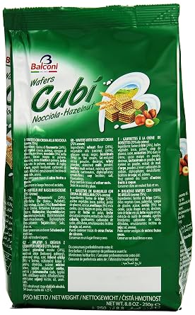 Balconi Cubi Hazelnut Wafers - 250 g