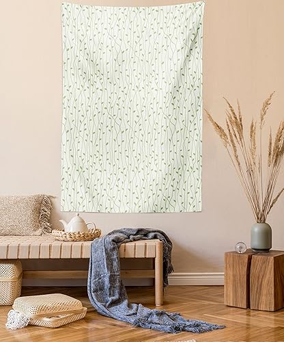 Miniatura 18 de Lunarable Tapiz de girasol tamaño Queen, ramo de ilustraciones inspiradas en la naturaleza abstracta composición retro, colcha colgante de pared,