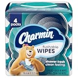 Charmin Flushable Wipes, 160 Total Wipes (4 Packs of 40)
