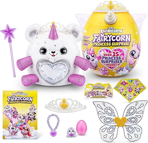 Miniatura 1 de Rainbocorns Fairycorn Princess Surprise - Peluche coleccionable de ZURU de 11 pulgadas, huevo sorpresa, alas de hadas portátiles, princesa de hadas