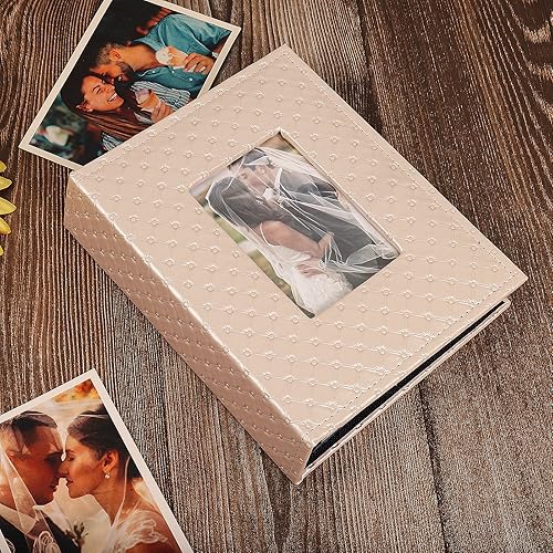Miniatura 3 de RECUTMS Álbum de fotos pequeño de 4 x 6 pulgadas con 200 bolsillos, color rosa, piel sintética, puede contener 200 fotos horizontales
