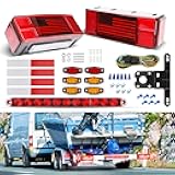 RVZONE LED Trailer Lights Kit for Utility IP68 Waterproof Boat Trailer Lights and Wiring Kit w/License Plate Lights Brake Lighting Marker Lighting, for Boat Truck RV