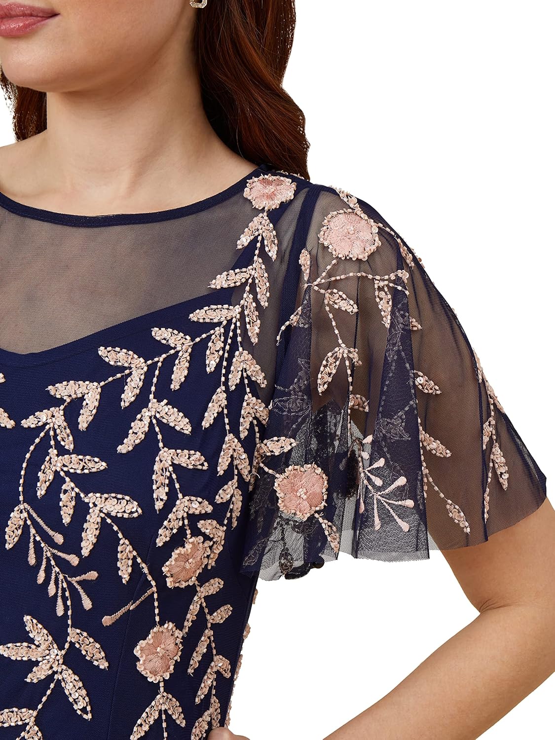 Adrianna Papell Womens Beaded Short Dress - Image 4