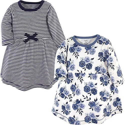 Touched by Nature Girls' One Size Organic Cotton Short Long-Sleeve Dresses