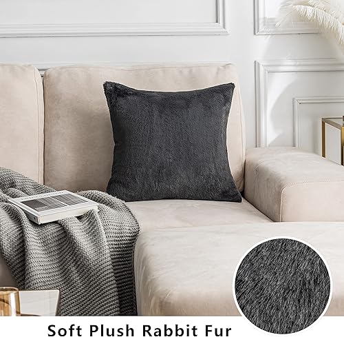 Miniatura 4 de Demetex Juego de 2 fundas de almohada lumbares de 12 x 20 pulgadas, fundas de almohada rectangulares suaves de felpa decorativas para sofá y