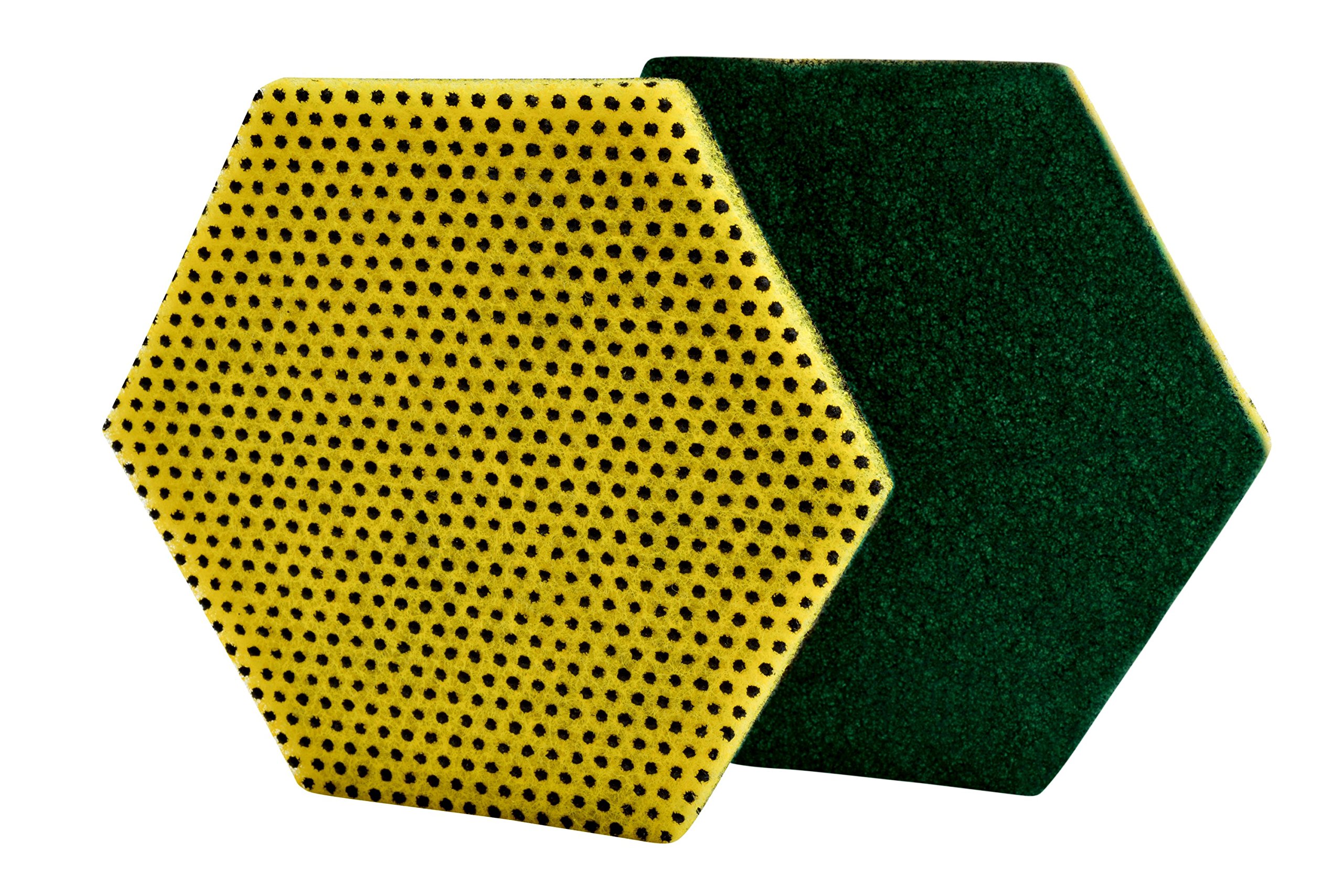 Fibra abrasiva a doppia funzione Scotch-Brite 96HEX, verde/giallo, 147x127 mm, 15/confezione