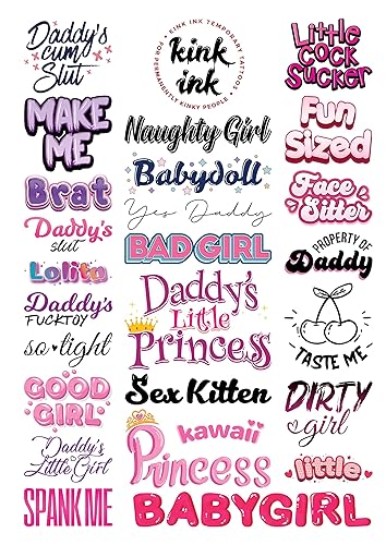 25 x "Daddy's Little Girl" Tatuaje Temporal Sexy Kinky A4 Hoja