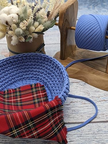 Miniatura 10 de Hilo de algodón para camiseta, 0.197-0.276 in para ganchillo, tejido, macramé, manualidades de bricolaje, 110 yardas, algodón suave para bolsos,