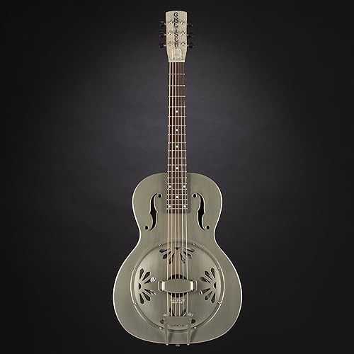 Miniatura 2 de Gretsch G9201 Honey Dipper Round-Neck, Brass Body, and Padauk Fingerboard 6-String Resonator Guitar (Right-Handed, Weathered Pump House Roof)