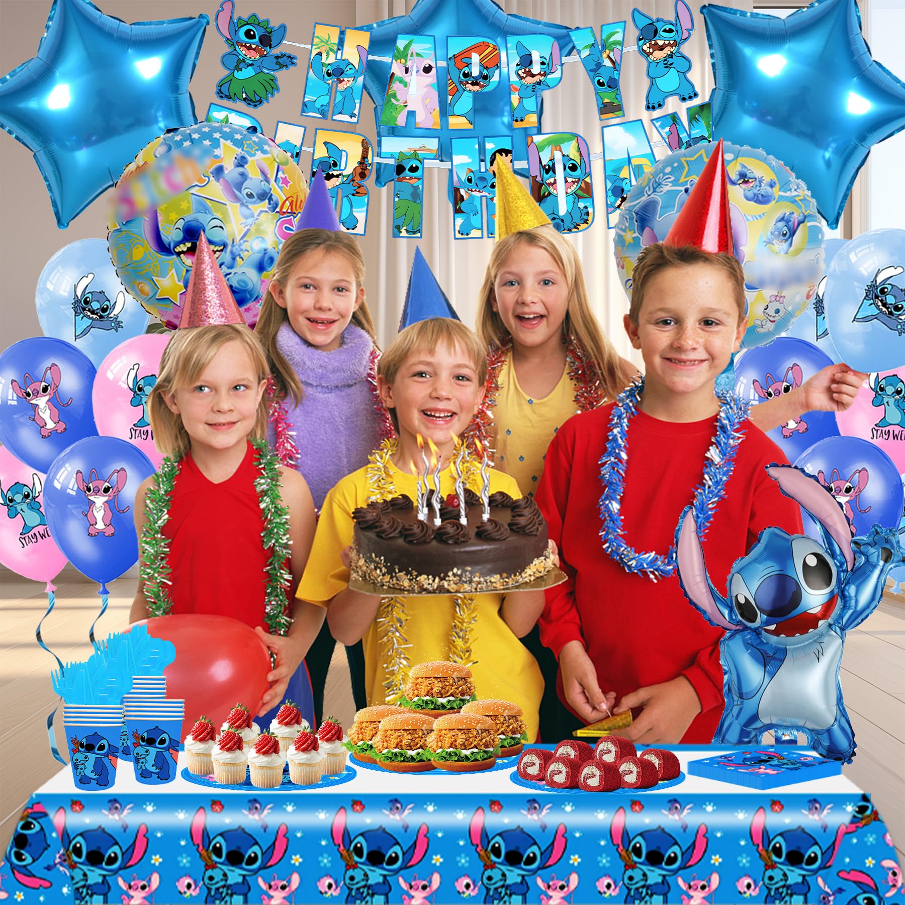 Kit 100 Pièces Décoration Anniversaire Enfant - Ballons, Vaisselle, Nappe, Cupcake Toppers - Tout Inclus ! - 6