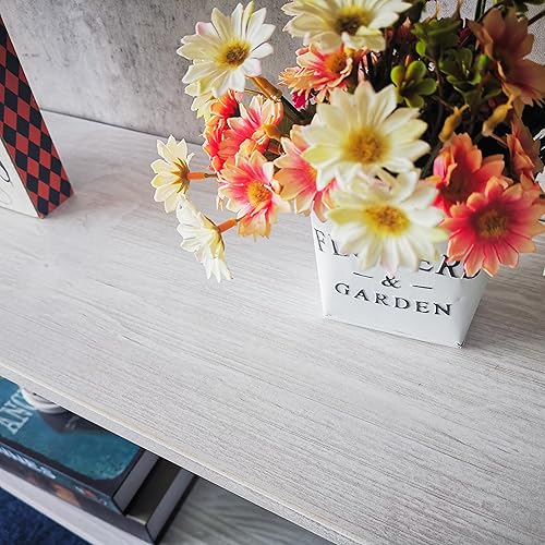 Miniatura 119 de Estantería industrial de 5 niveles, estantería rústica de tubería de metal de madera montada en la pared para sala de estar (marrón envejecido, 10