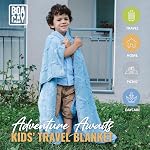 BOACAY Travel Toddler Blanket for Airplane, Car - Soft Kids Throw Blanket for Daycare - Pillow for Girls, Boys with Backpack Clip, Luggage Sleeve