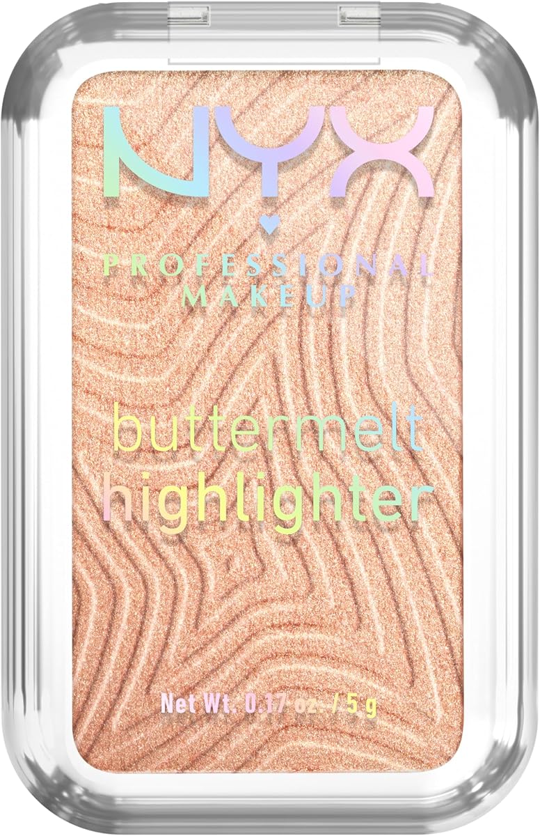 Buttermelt Highlighter, Powder Highlighter Makeup, With Up to 12H Wear and High Impact Glow - 10 Glaze It Butta (Light Bronze) | Creamy melting texture, 12h non-transfer hold, holographic iridescent finish, vegan formula