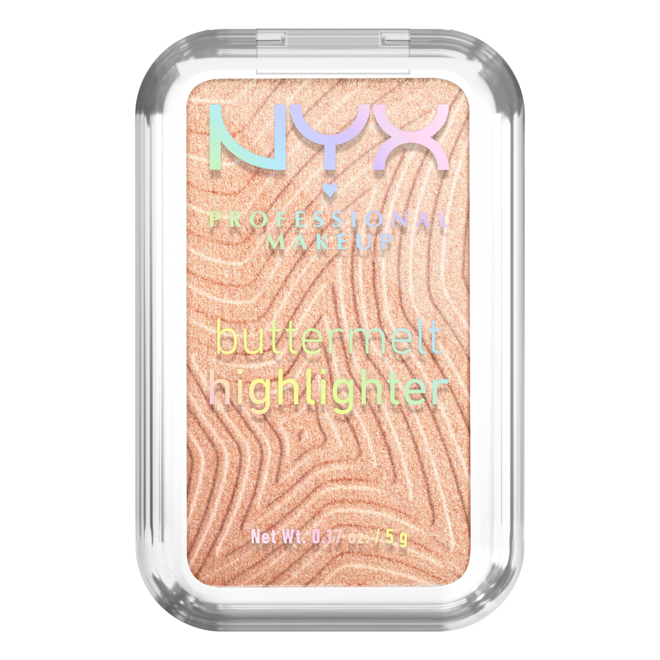 NYX Professional Makeup Buttermelt Highlighter, Powder Highlighter, 12 HR Wear, Fade & Transfer Resistant, Buildable, High Impact Glow, Glaze it Butta, 1 Count