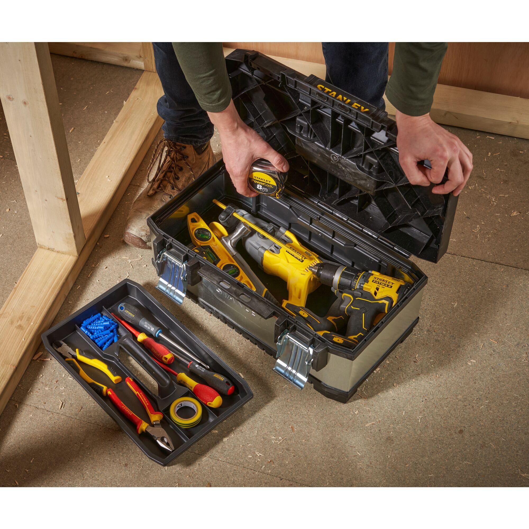 STANLEY Boite a outils bimatiere vide