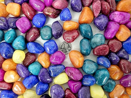 Miniatura 3 de Piedras de cristal de cuarzo agrietado pulidas y pulidas de 12 libra, grandes piedras preciosas decorativas coloridas, cristales a granel para