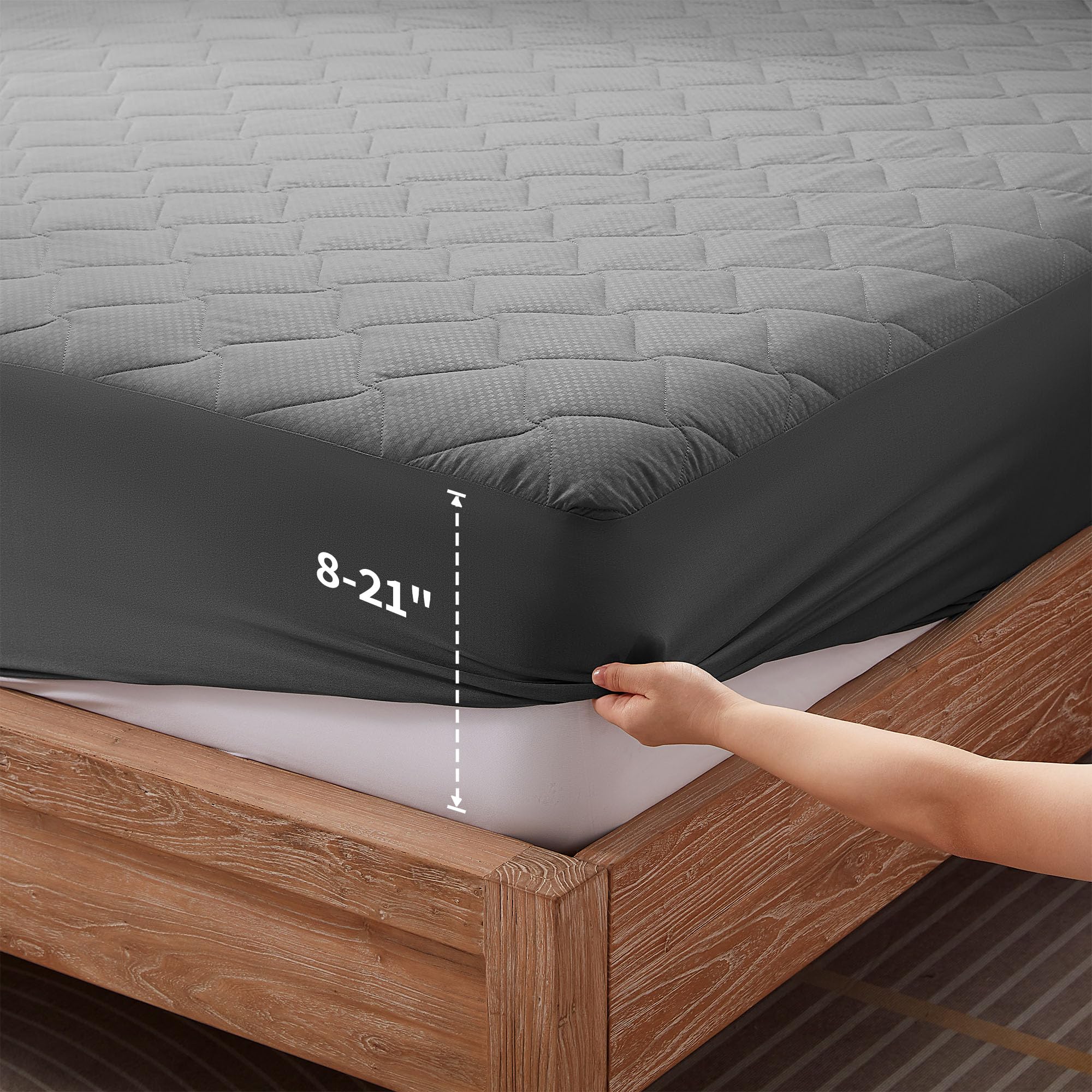 Sonvie King Size Waterproof Mattress Protector, 38cm Extra Deep Fitted King Size Waterproof Bed Protector - Image 3