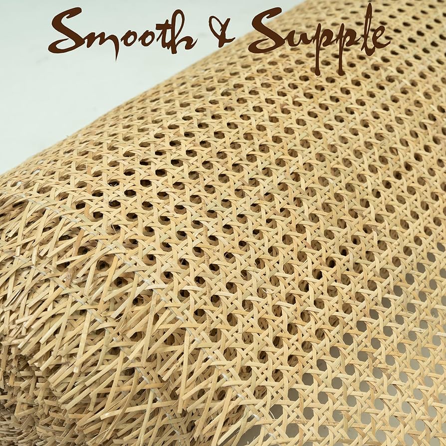 NWGP Natural Cane Rattan Webbing Roll 40x150cm, Woven Open Rattan Mesh, Cane Mesh Webbing, Net Open Weave Wicker Cane Webbing Material For Chair, Cabinet And Door, DIY Projects, Home Décor