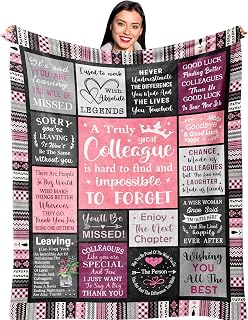 Going Away/Goodbye Gifts for Coworkers, Farewell Gifts for Colleagues, Appreciation/Thank You Gifts for Coworkers, Coworker Leaving Gifts for Women, Co Worker Blanket 60" x 50"