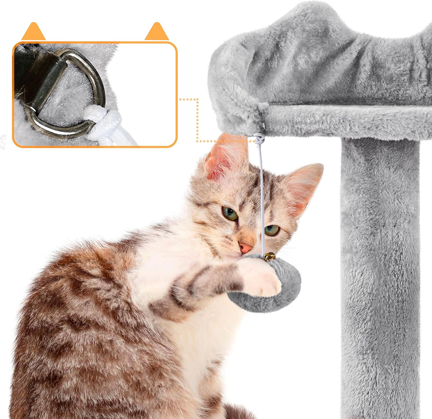 review Topeakmart 69in Cat Tree for Medium & Small Breeds, Multilevel Scratching Post with Big Cat Condo Basket