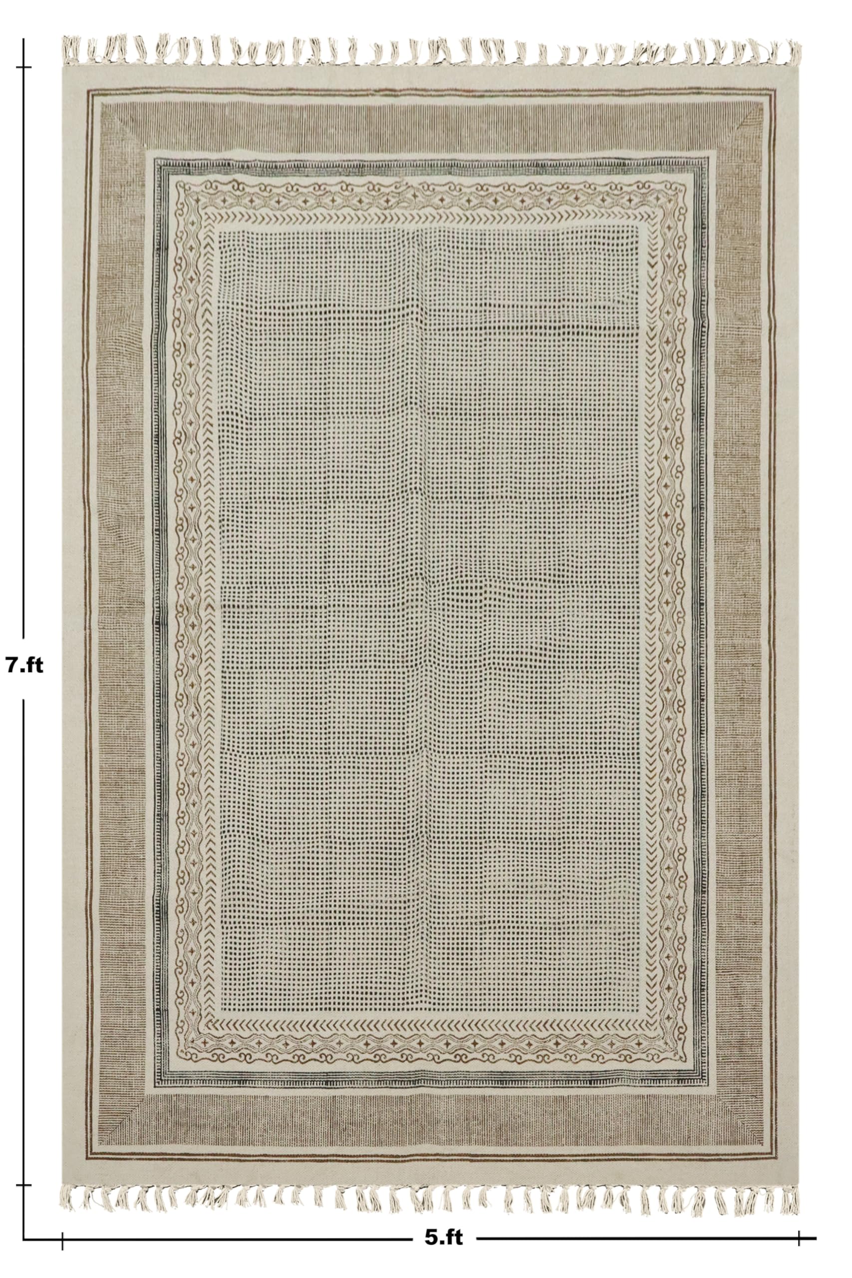 Tapis Kilim en coton pour yoga et espace table de chevet bohème