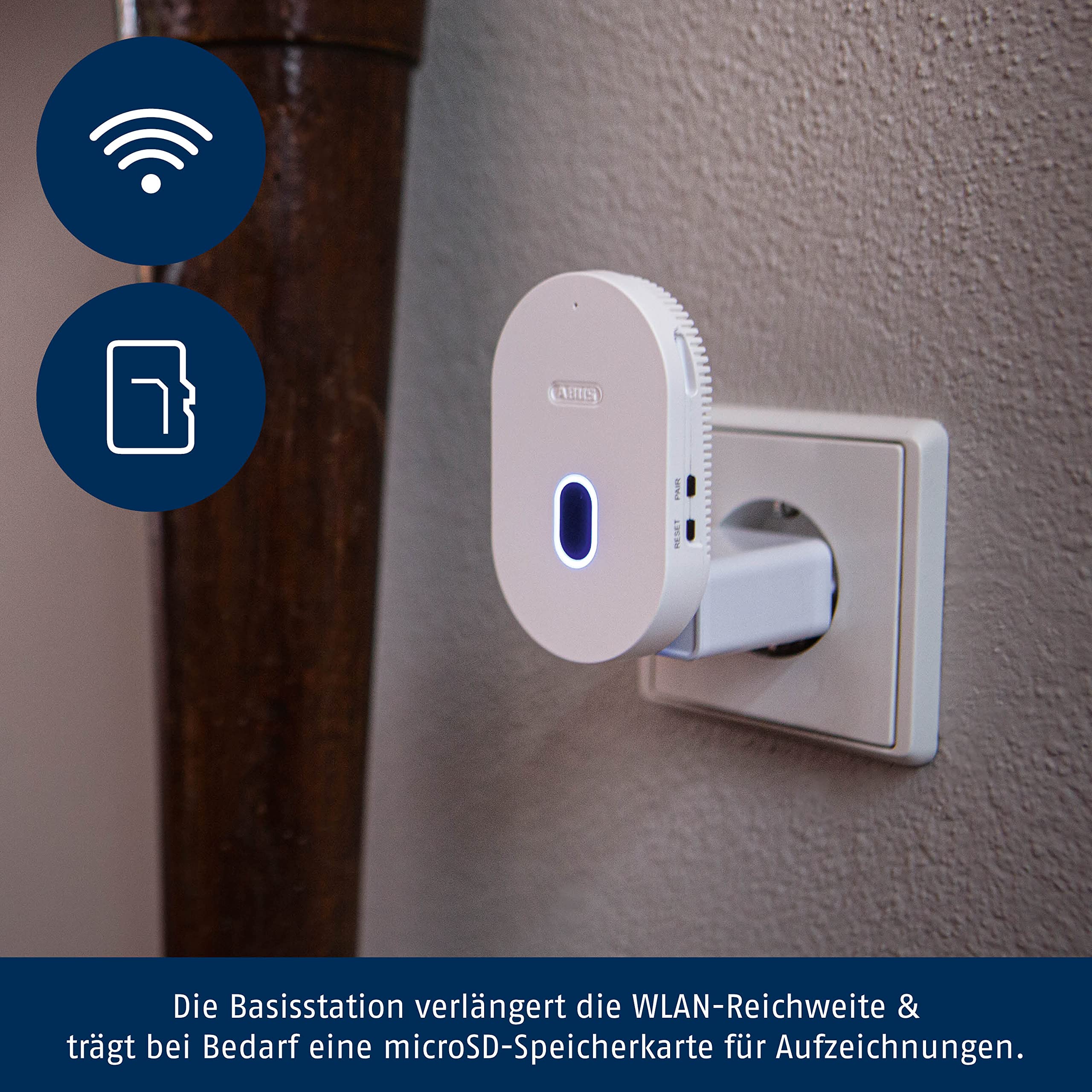 ABUS Akumulatorowa kamera monitoruj?ca PPIC90520 WLAN HD kamera do u?ytku wewn?trz i na zewn?trz, widoczno?? w nocy, k?t widzenia 120 stopni, 100% bezprzewodowa, bia?a 87916