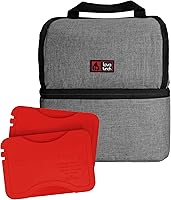 Vista 7 de Lonchera térmica patentada, bolsa aislada con paquetes térmicos para microondas, capacidad de 3 litros para comidas, mantiene la comida caliente