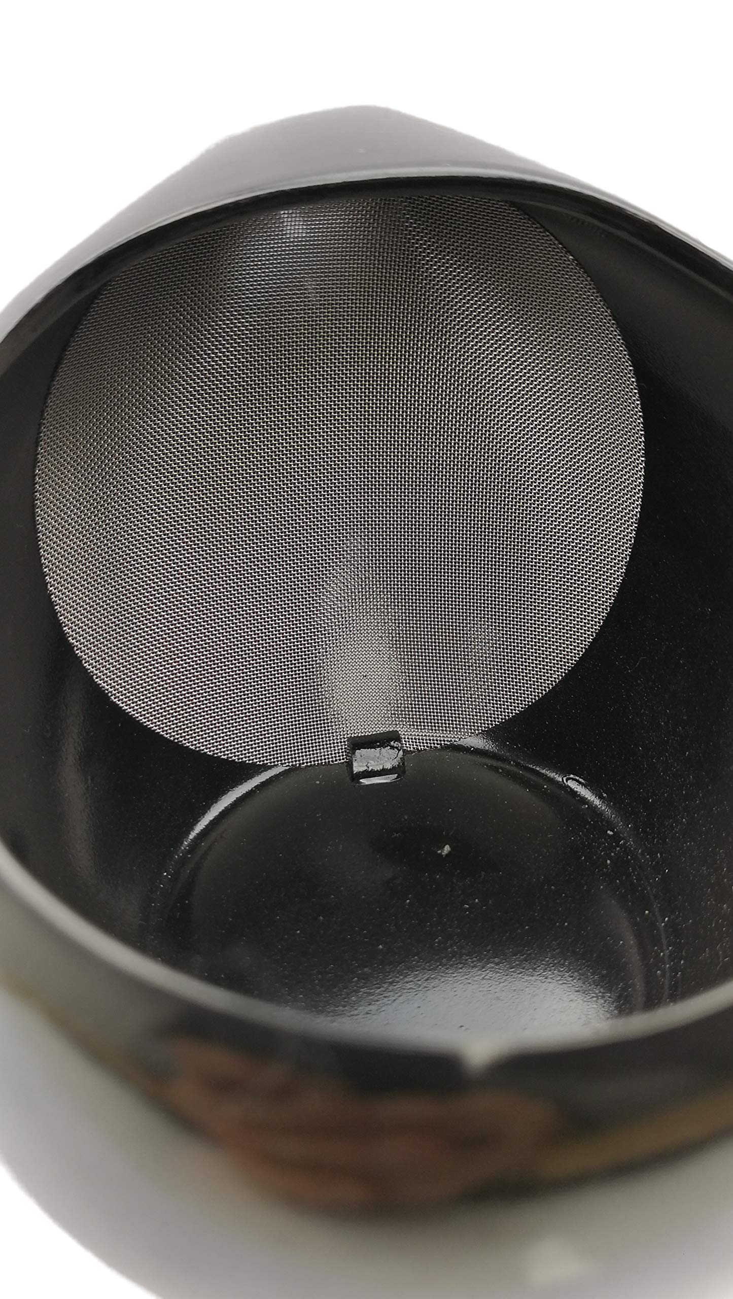 Kyusu Kyusu Théière japonaise à une main avec passoire à thé, en céramique, avec poignée latérale, idéale pour la préparation du thé vert, 350 ml, noire