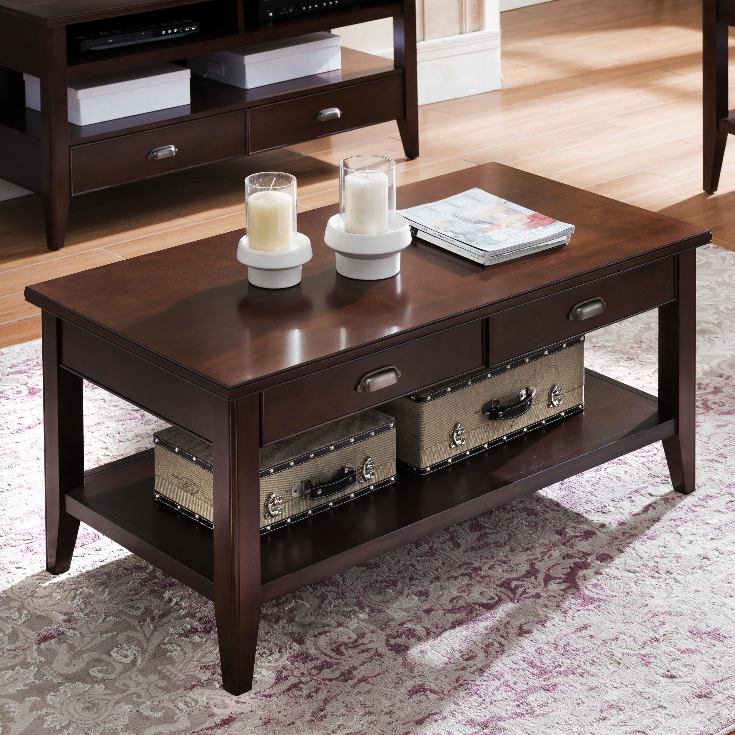 Amazon.com: Leick Home 10504 Laurent Two Drawer Coffee Table with