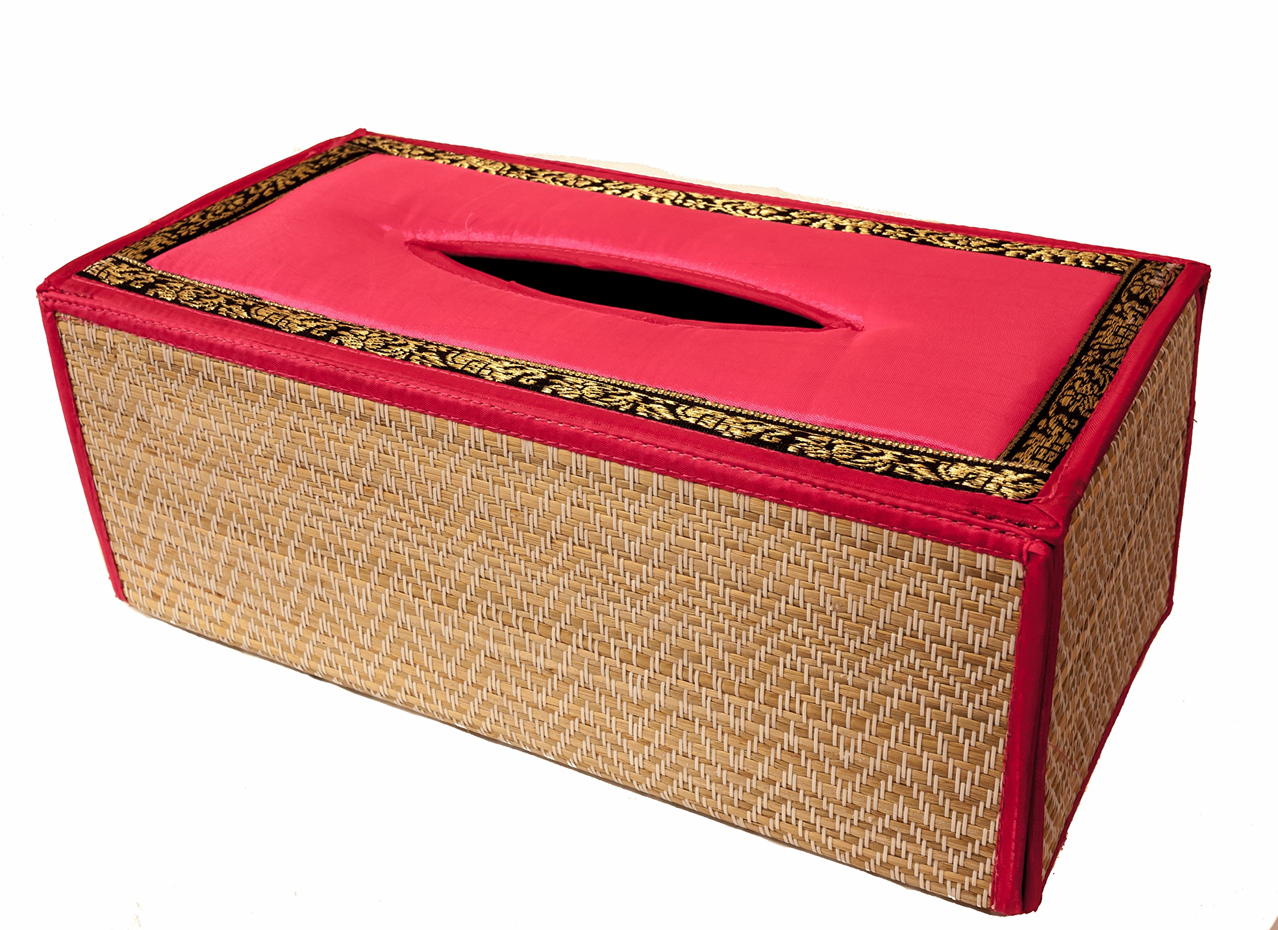 CCcollections Tissue Box Covers Rectangle | Decorative Reed Tissue Box Holder |