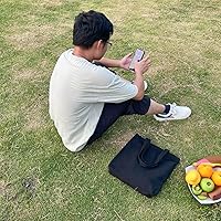 Vista 5 de Koolmox Bolsa de mano negra, 13.5 x 13.5 x 3.5 pulgadas, paquete de 6 bolsas de lona con fondo ancho y asas reforzadas, bolsa de lona de algodón