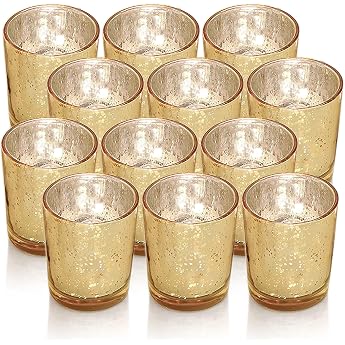 Gold Tealight Glasses Set of 12 Spotted Tealight Holder Glass Votive Candle Holder Perfect Blackboard Essays for Wedding Part Home Decoration