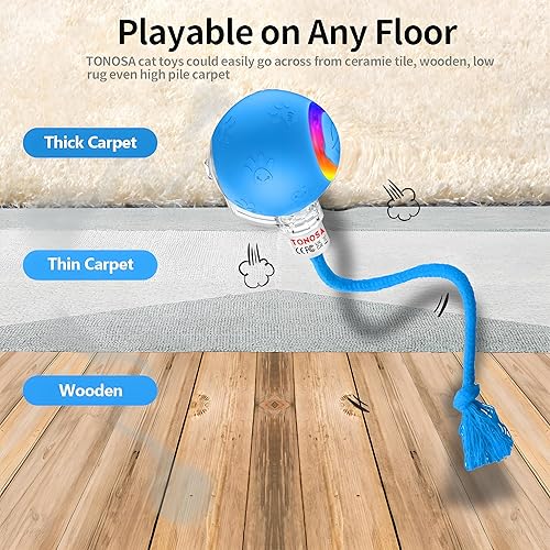 Miniatura 6 de Juguete interactivo para gatos, activado por movimiento, iluminación RGB, 3 modos de movimiento, bola automática para gatos de interior aburridos