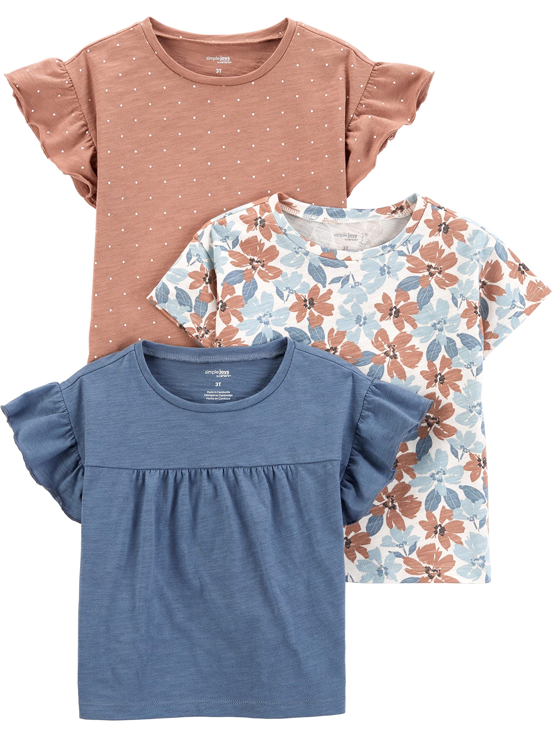 Simple Joys by Carter's Camiseta (Pack de 3) para Niñas