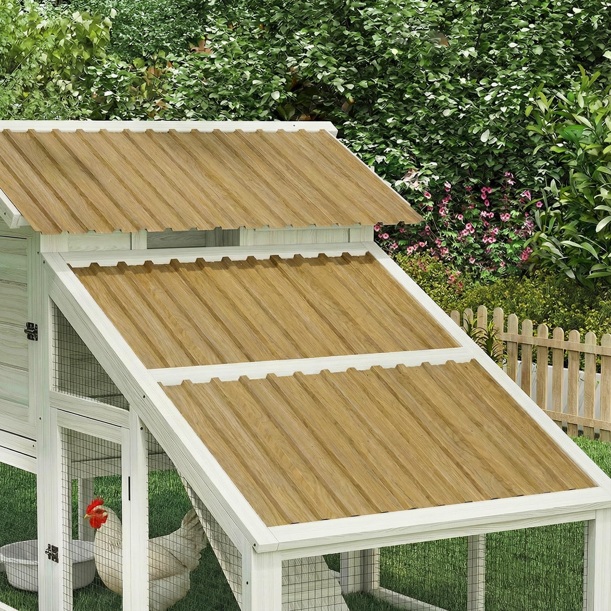 Outsunny 12x pannelli per tetto in acciaio zincato, lamiere profilate per tetto 7 m², per capanno degli attrezzi, tettoia, garage, esterni, 129 x 45 cm, legno naturale