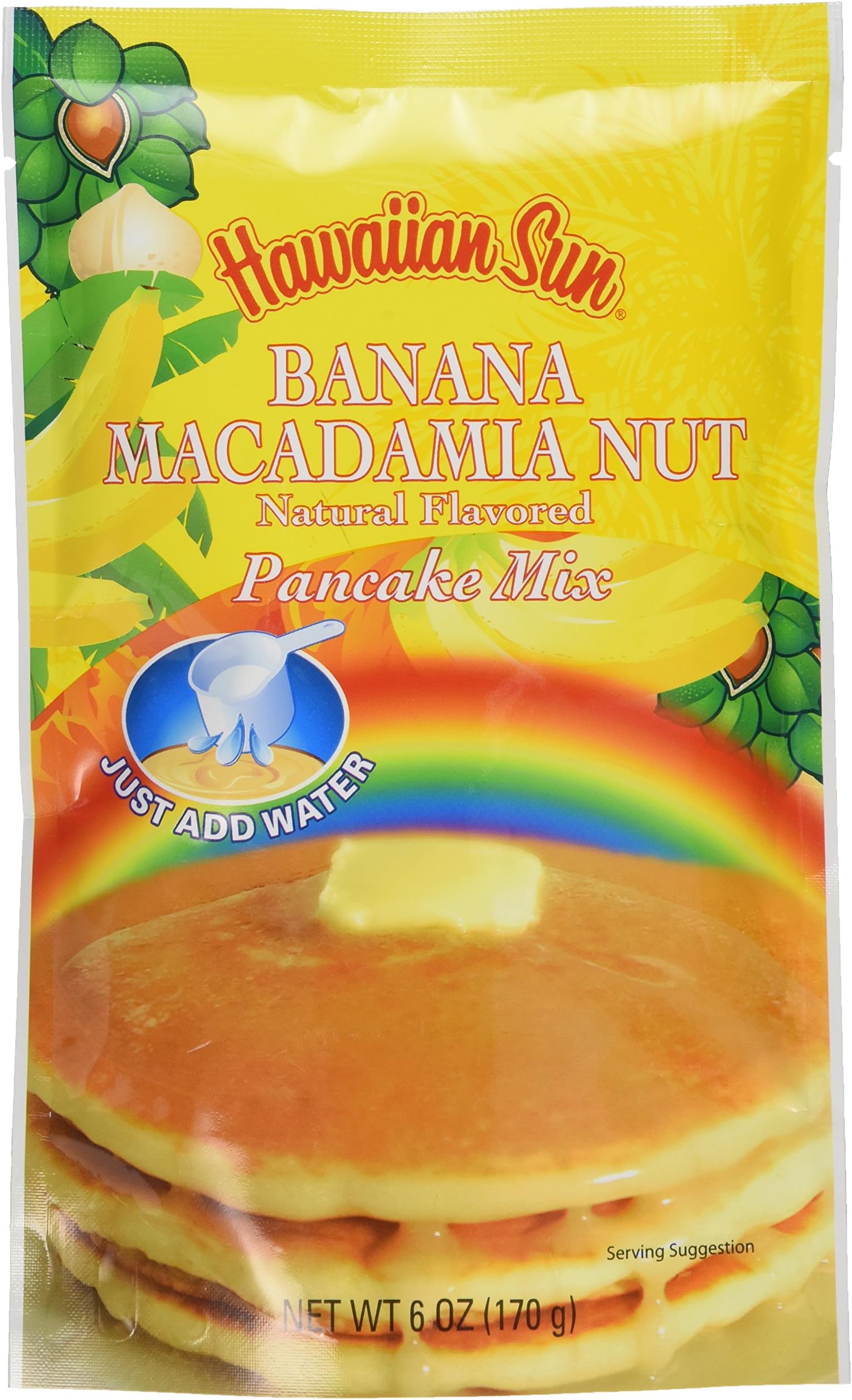 Banana Macadamia Nut Pancake Mix, 6 Ounce by Hawaiian Sun
