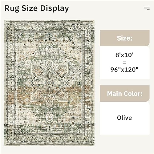 Miniatura 162 de Alfombras de Área de 9x12 para Sala de Estar, Alfombras Vintage Antideslizantes Lavables a Máquina, Alfombra Grande Ligera de Pelo Bajo para