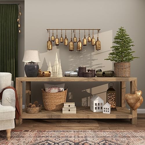 Miniatura 5 de Deco 79 Campanas decorativas de metal rústico, 3 piezas, tamaño pequeño, bronce