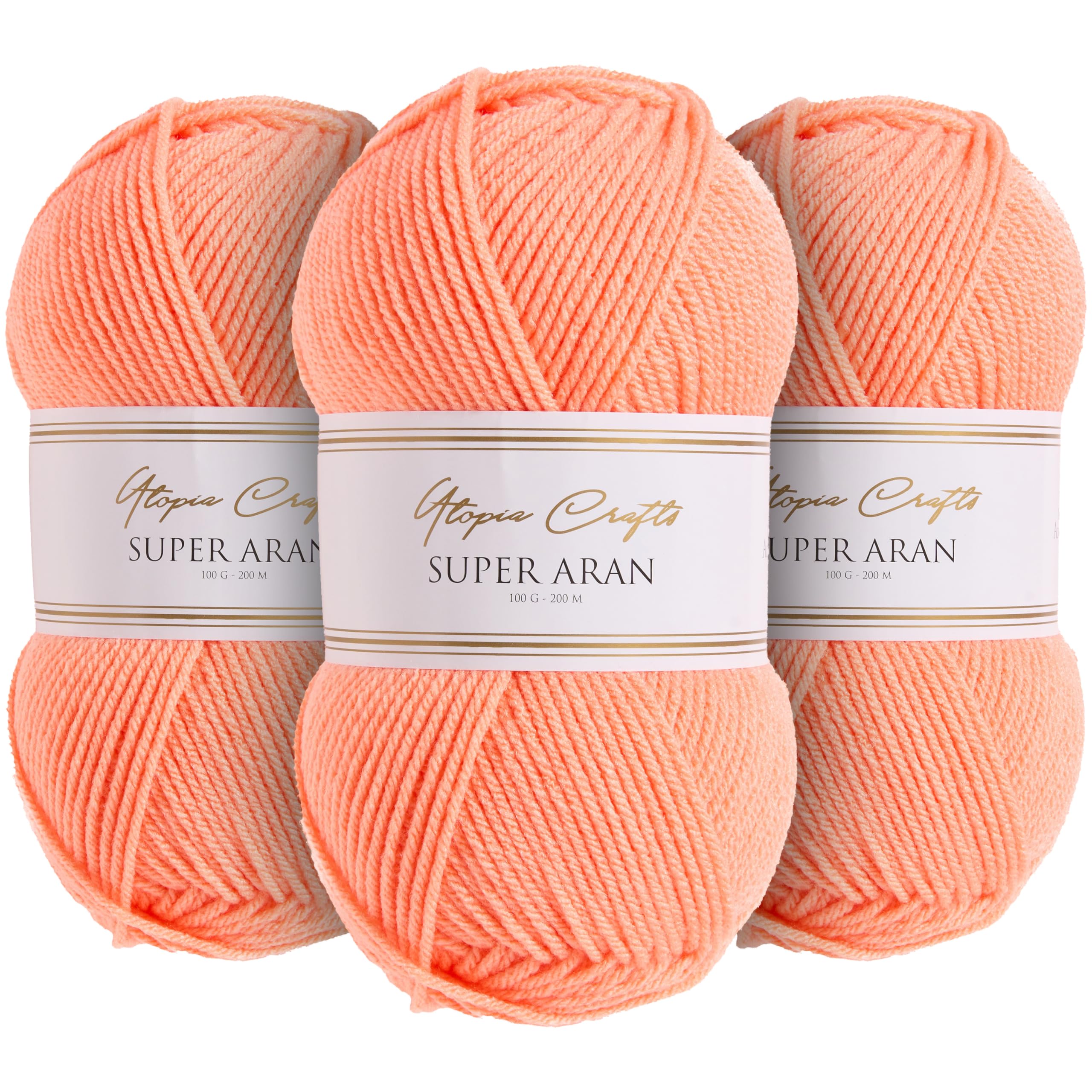 Utopia Crafts Super Aran Knitting and Crochet Yarn 3X 100g (Sunset Glow)