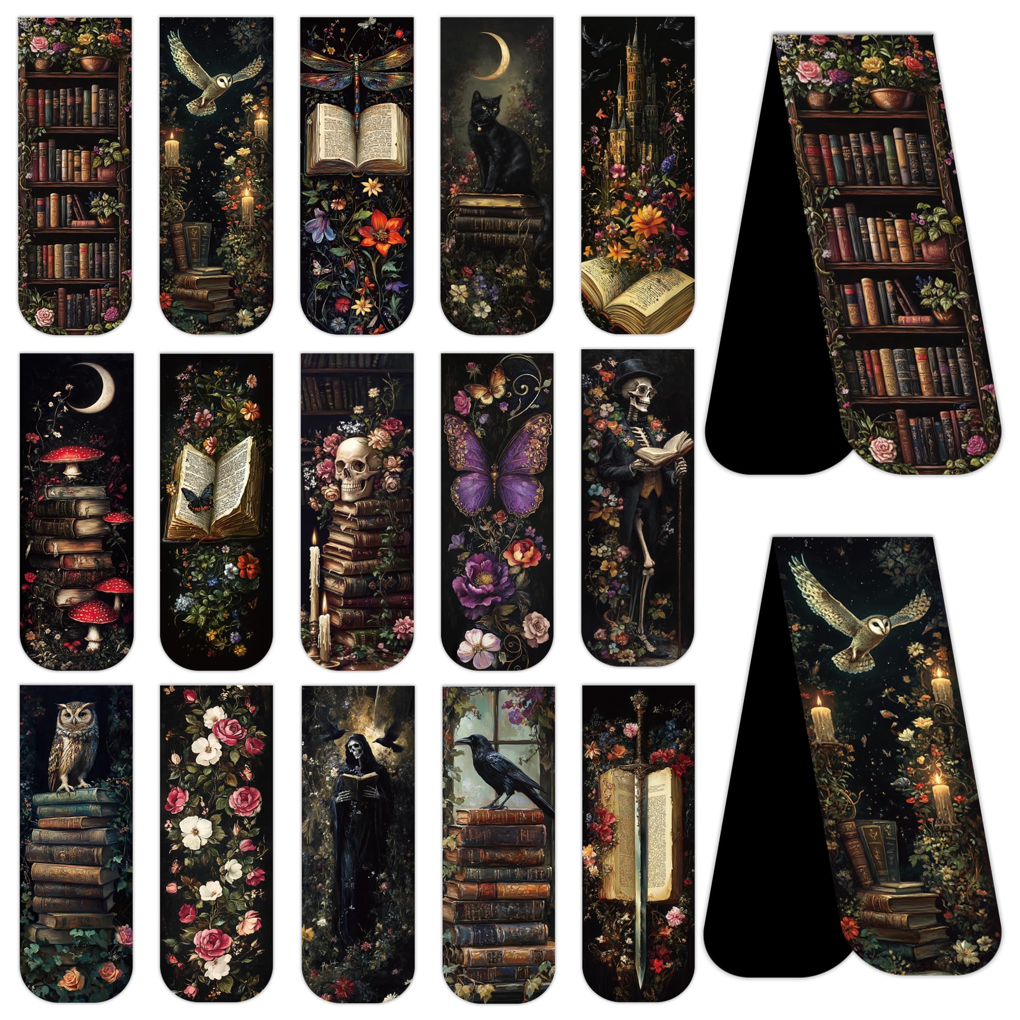 GalaVee 45Pcs Dark Academia Magnetic Bookmarks Gothic Library Reader Gifts