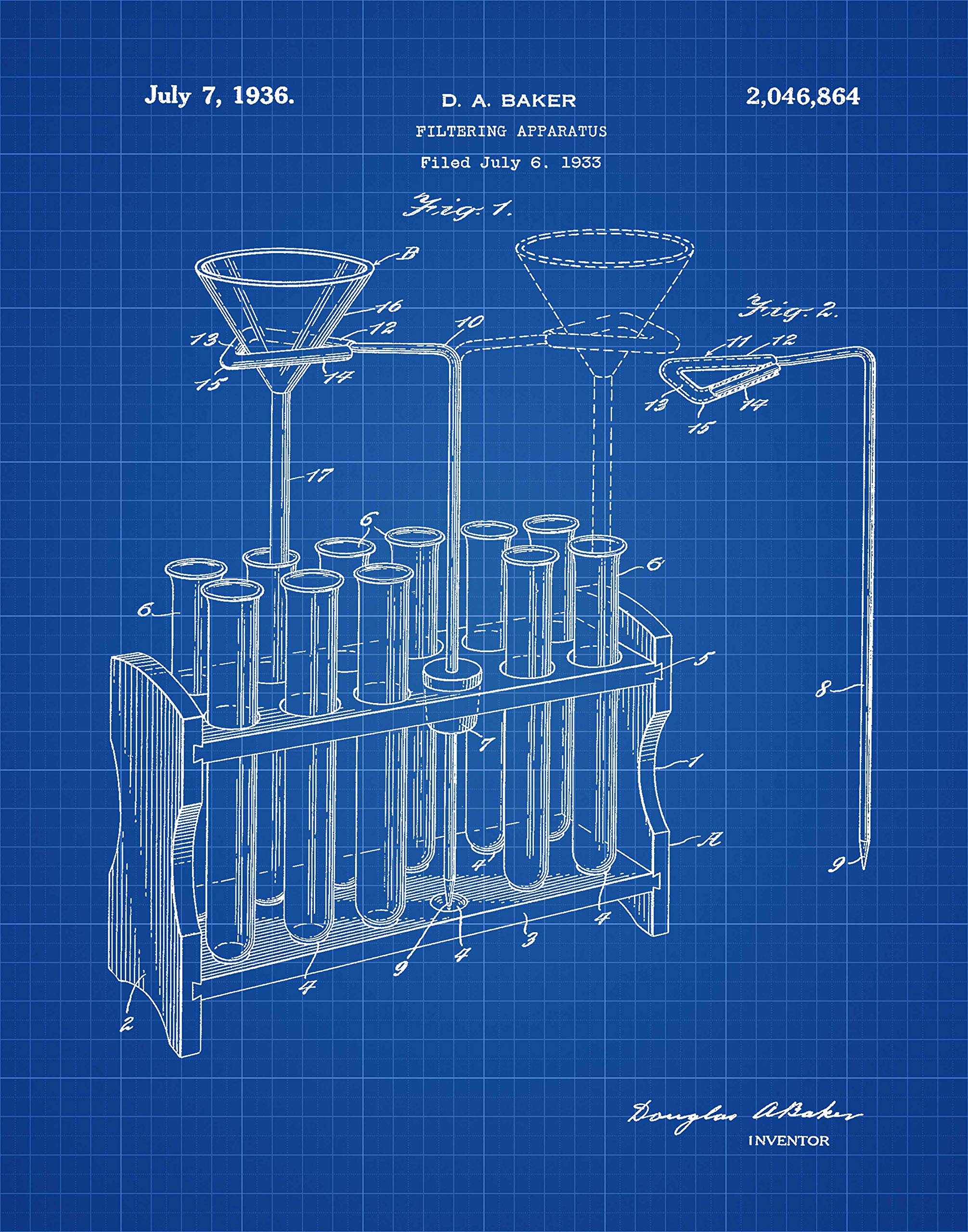 Science Posters Science Decor Laboratory Inventions Scientist Posters Scientist Prints Science Prints Scientific Inventions WB380-WB385 (21cm x 30cm, Blueprint)