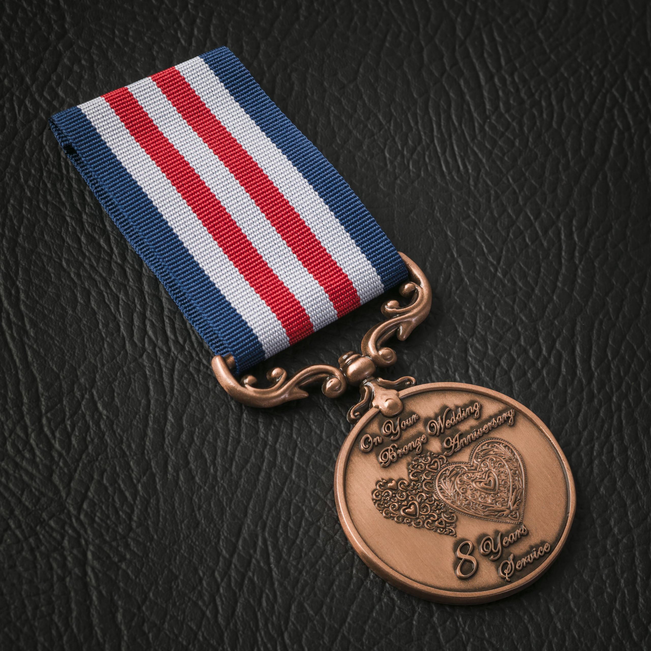 The Commemorative Coin Company Bronze Your 8Th Wedding Anniversary Long Service/Bravery Medal. Gift For Couple Husband/Wife 8 Years Of Marriage