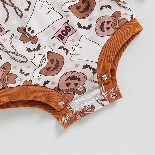 Miniatura 6 de Adobabirl Traje de Halloween para bebé, sudadera de fantasma, calabaza, mameluco, suéter de gran tamaño, lindo para otoño e invierno