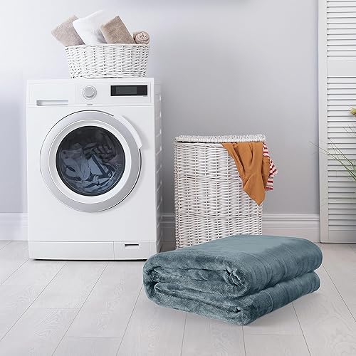 Miniatura 8 de Heated Throw 50"x 60" Electric Blanket with Fast Heating 6 Temperature Levels & 4 Auto-Off Timers Soft Fabric Machine Washable- Gray