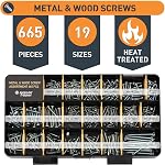 JACKSON PALMER 1,700 Piece Hardware Assortment Kit with Screws, Nuts, Bolts & Washers (3 Trays)